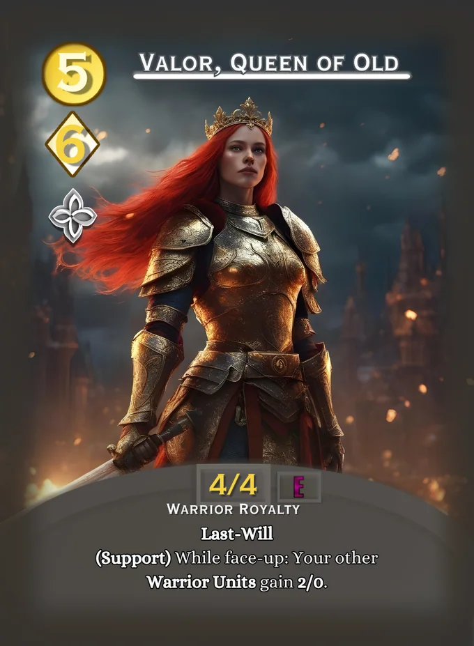 Valor, Queen of Old card